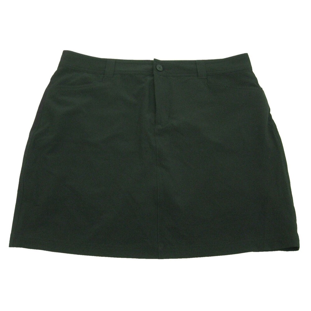 Eddie Bauer Skort Womens Size 10 Solid Black Skirt Pockets Liner Shorts inside